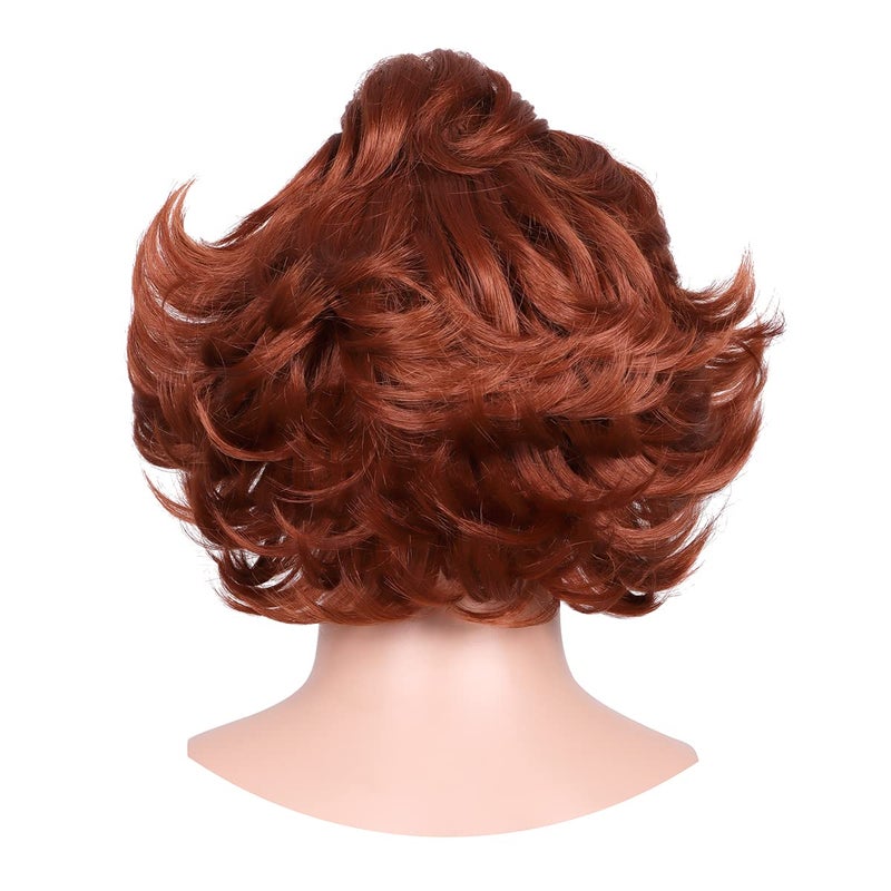 ColorGround Brown Prestyled Bald Cosplay Wig with Buck Teeth Caps for Halloween - Image 4